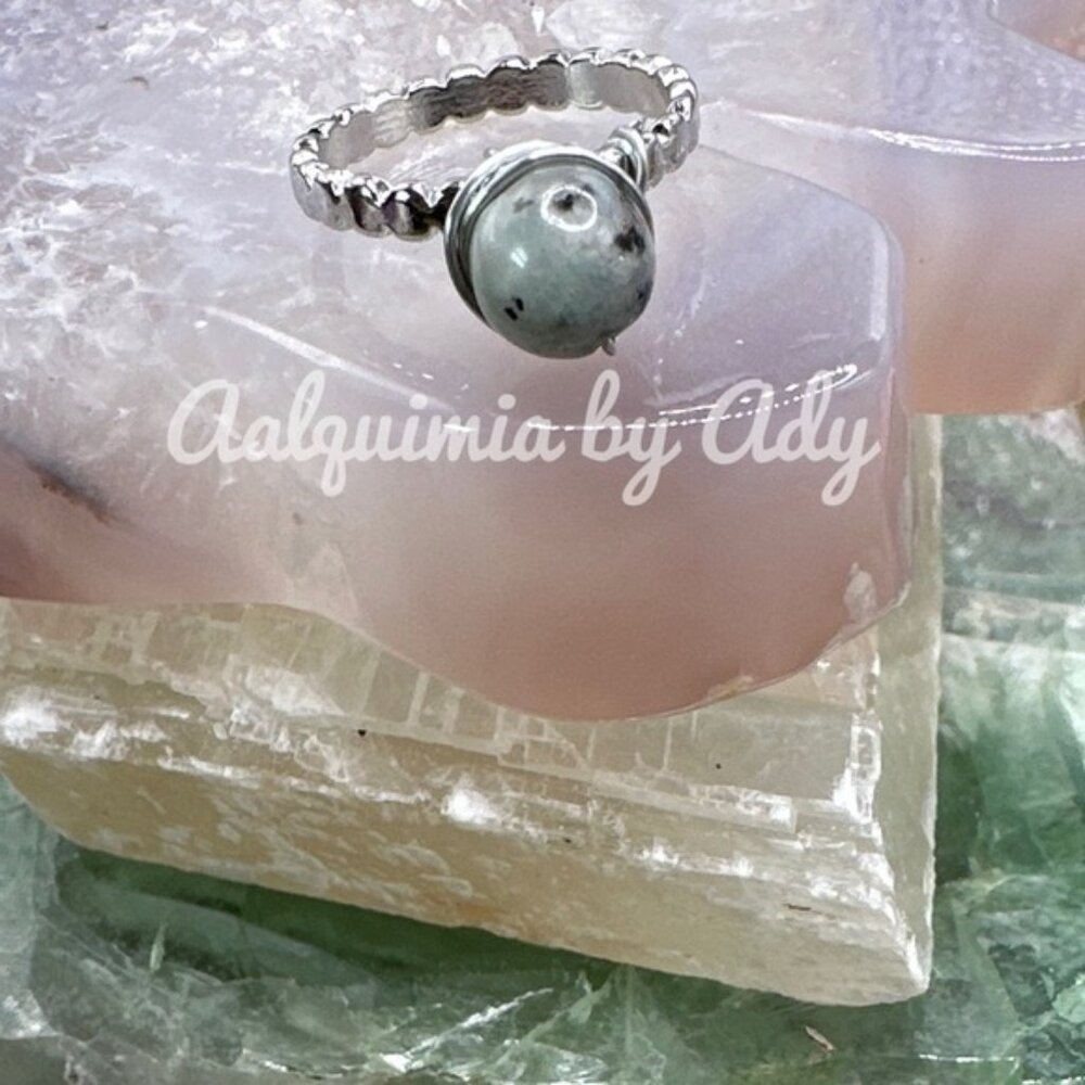 Sesame jasper  silver ring - Picture 3 of 3